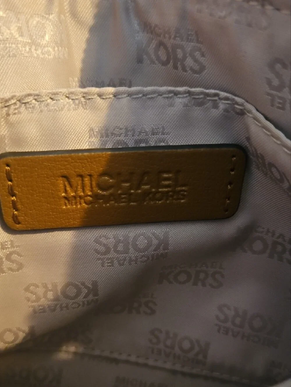 Michael Kors Camel Leather Wristlet with Silver Studs